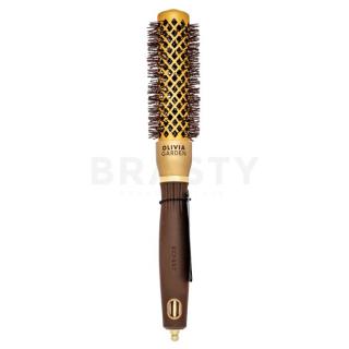 Olivia Garden Expert Blowout Shine Round Brush Wavy Bristles Gold & Brown 25 mm hajkefe