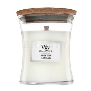 Woodwick White Teak illatos gyertya 85 g