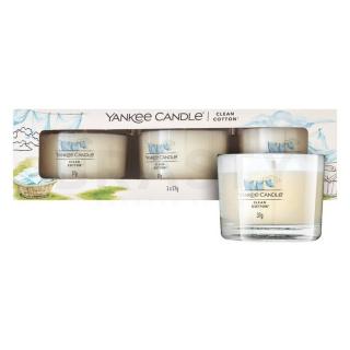 Yankee Candle Clean Cotton fogadalmi gyertya 3 x 37 g