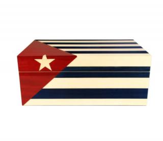 Adorini Cuba Te Amo Grande Deluxe humidor kubai zászló mintás szivardoboz, kivehető tálcával - 150 szál szivar részére