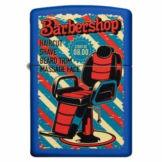 Benzines Zippo öngyújtó - Barbershop, Royal Blue - nemesacélból