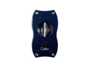 Colibri Blue Carbon V-Cut, nemesacél pengéjű ék szivarvágó 23mm - kék