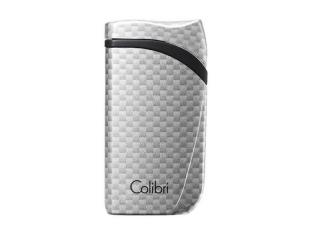 Colibri Falcon Carbon Fiber Silver különleges kialakítású szúró lángos szivar öngyújtó - ezüst