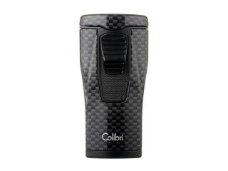 Colibri Monaco Carbon Fiber Black, hármas piramis formájú lánggal égő szúrólángos szivar öngyújtó - fekete