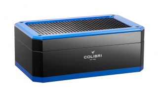 Colibri Rally black and Blue humidor 100-125 szál szivar számára digitális hygrométerrel