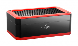 Colibri Rally Black and Red humidor 100-125 szál szivar számára digitális hygrométerrel