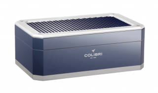 Colibri Rally Navy Blue humidor 100-125 szál szivar számára digitális hygrométerrel