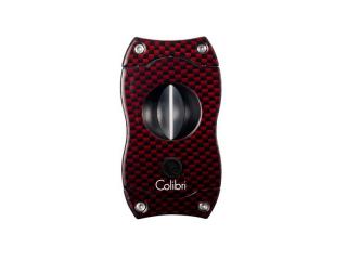 Colibri Red Carbon V-Cut, nemesacél pengéjű ék szivarvágó 23mm - vörös