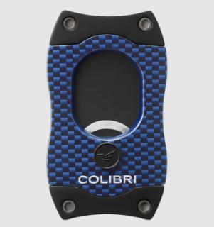 Colibri S-Cut CF Blue, kék színű nemesacél pengéjű guillotine szivarvágó 26mm - fekete pengével