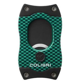 Colibri S-Cut CF Green, zöld színű nemesacél pengéjű guillotine szivarvágó 26mm - fekete pengével