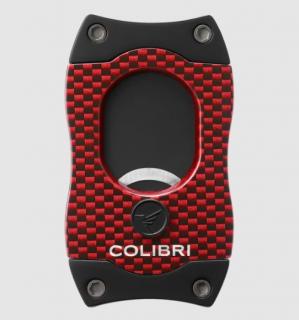 Colibri S-Cut CF Red, piros színű nemesacél pengéjű guillotine szivarvágó 26mm - fekete pengével