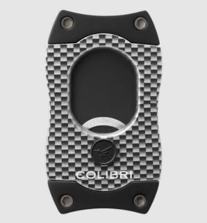 Colibri S-Cut CF White Silver, fehér és ezüst színű nemesacél pengéjű guillotine szivarvágó 26mm - fekete pengével