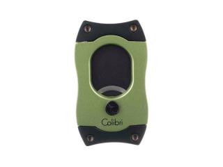 Colibri S-Cut Green, fekete színű nemesacél pengéjü guillotine szivarvágó 26mm - zöld