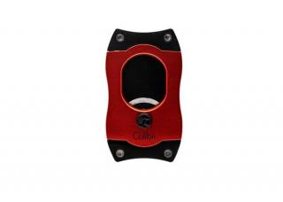 Colibri S-Cut Red, piros színű nemesacél pengéjü guillotine szivarvágó 26mm - fekete pengével