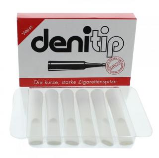 Denitip fehér színű cigaretta szipka, 6 darabos csomagolásban - 50mm