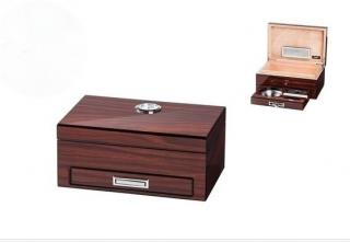 Elegáns szivar doboz 10 szál szivar, cédrusfa humidor külső hygrométer és párosítóval + szivaros szett - OU