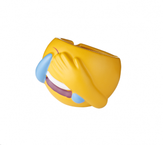 Emoji kerámia hamutartó - sárga színű sírva nevető smiley minta