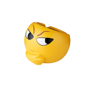 Emoji kerámia hamutartó - sárga színű töprengő smiley minta