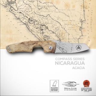 Les Fines Lames Le Petit Compass - Nicaragua Acacia Burl szivarvágó kés