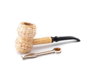 Missouri Meerschaum Great Dane Spool, kukorica pipa hajlított szárral és 6mm filter