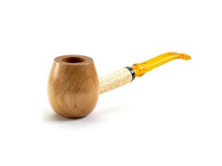 Missouri Meerschaum Maple Hardwood Apple Diplomat Pipe, hajlított szárú juharfa pipa 6mm-es filterrel