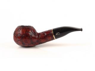 Savinelli Alligator Brown 320 ball hanga gyökér pipa 9mm filterrel - Sötétbarna csurgatott szopókával és enyhén hajlított szárral