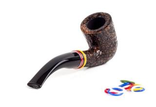 Savinelli Desigual rusticated 611 hanga gyökér pipa 9mm filterrel, fekete csutorával és hajlított szárral