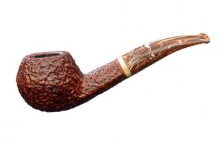 Savinelli Dolomiti Rhodesian rustik 673 Cumberland, hanga gyökér pipa 9mm filterrel, csurgatott csutorával és enyhén hajlított szárral