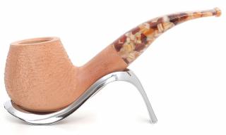 Savinelli Granola 645 hanga gyökér pipa 9mm filterrel, gabonákat ábrázoló csutorával és hajlított szárral