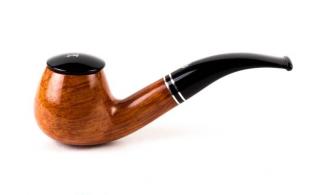 Savinelli Monsieur  645 hanga gyökér pipa 9mm filterrel, fekete csutorával és hajlított szárral