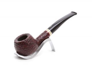 Savinelli New Oscar Rusticated 315 apple hanga gyökér pipa 9mm filterrel, fekete akril csutorával és enyhén hajlított szárral