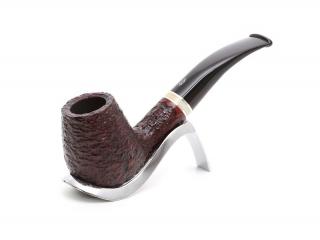 Savinelli New Oscar Rusticated 628 brandy hanga gyökér pipa 9mm filterrel, fekete akril csutorával és enyhén hajlított szárral