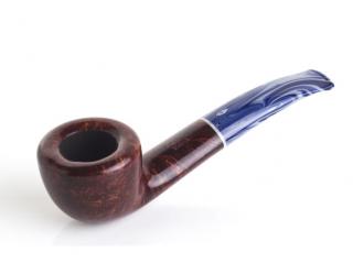 Savinelli Oceano Smooth 316 dublin hanga gyökér pipa 9mm filterrel, kék, fehér, csurgatott szopókával és enyhén hajlított szárral