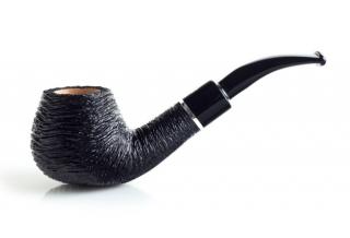 Savinelli Otello rusticated 645 hanga gyökér pipa 9mm filterrel, fekete csutorával és hajlított szárral