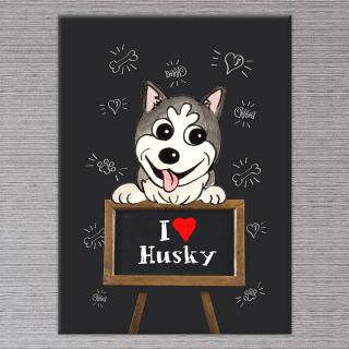 Kutyás Falikép Husky - 100x70 cm