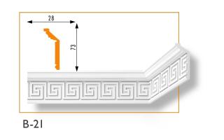 B-21 mintás polisztirol díszléc 28x73 mm