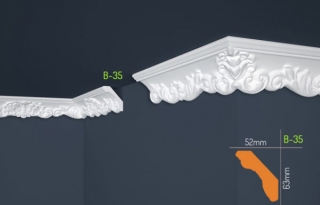 B-35 mintás polisztirol díszléc 52x63 mm