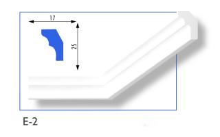 E-02 polisztirol díszléc 17x25 mm