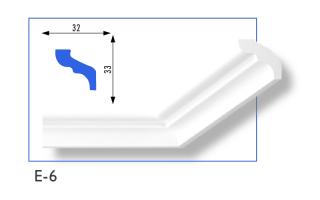 E-06 polisztirol díszléc 32x33 mm