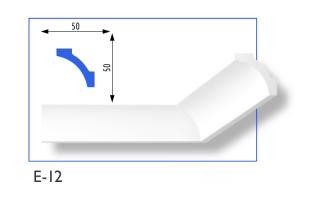 E-12 polisztirol díszléc 50x50 mm