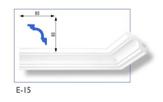 E-15 polisztirol díszléc 80x80 mm