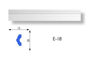 E-18 beltéri polisztirol oldalfali díszléc