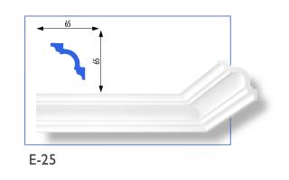 E-25 polisztirol díszléc 65x65 mm