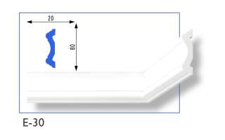 E-30 beltéri polisztirol oldalfali díszléc