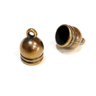Antik bronz színű gyöngykupak, mérete: 1,4x2,1 cm