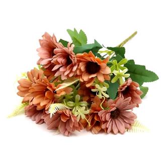 Barna-narancs színű vegyes csokor, hossza kb. 35 cm
