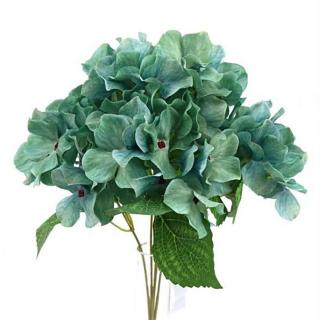 Cirmos menta színű hortenziacsokor, hossza kb. 33 cm.