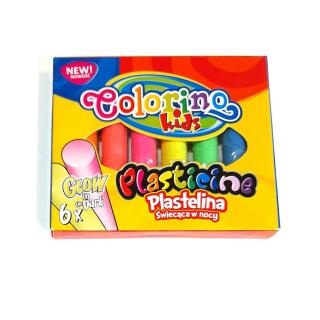 Colorino GLOW-6 gyurmakészlet 6 db-os, fluoreszkáló