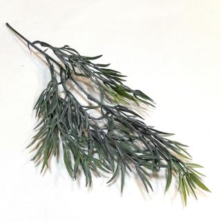 Hamvas sötétzöld műzöld, hossza kb. 20 cm