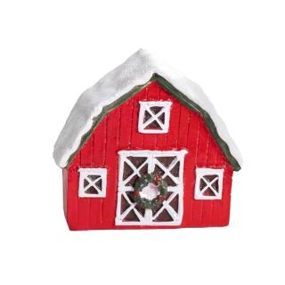 Havas piros amerikai farmház, mérete: 7x6,1 cm